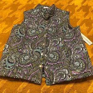 Rebecca Malone Vest Paisley Print NWT